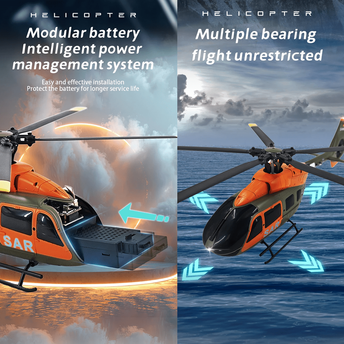 RC ERA C190 H145 1:30 RC Helicopter 2.4G 6CH Single-Rotor 6-Axis Gyro Dual Brushless Motors Flybarless RTF Aircraft Toy with Altitude Hold Optical Flow for Adults & Beginners