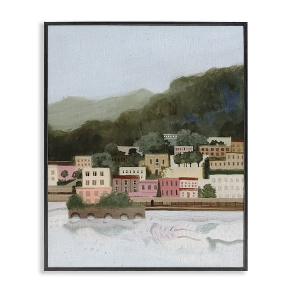 Stupell Industries Mountains By The Sea Black Framed Giclee Art, design by Grace Popp