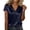 Navy, variant on Clothes Womens Kelon Women's Tops, Tees & Blouses Short Sleeve Shirts V Neck Soft Satin Silk Shirts Business Casual Blouses 2026 Summer Tops, XL