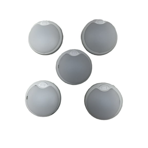 (5) White LED White Base 4.5 inch Round Camper RV Trailer Dome Lights NO SWITCH