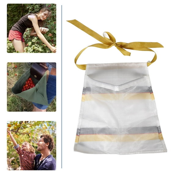 LABSERRON Nylon White Collapsible Foraging Bag 1Pcs for Fruit and Vegetable Harvest Picking