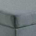 thumbnail image 2 of 32 Inch Modern Square Ottoman with Plush Foam Seating Gray Linen Fabric - Saltoro Sherpi, 2 of 6