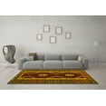 thumbnail image 3 of Ahgly Company Indoor Round Oriental Yellow Traditional Area Rugs, 4' Round, 3 of 4