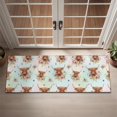 thumbnail image 2 of Colorful Highland Cow Flower Pattern Door Rugs,Washable Non Slip Door Mats Indoor,Decorative Door Mats,Entry Mat Indoor for Entrance,Bedroom,Kitchen,Bathroom,16"x47", 2 of 6