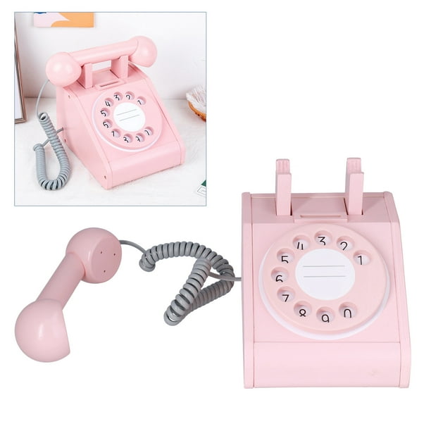 Jouets de Téléphone Vintage, Simple Cadran Rotatif Banque de Pièces de  Monnaie Téléphone Fixe Jouet Rose pour la Maison pour les Enfants de 3 Ans  et Plus Rose 