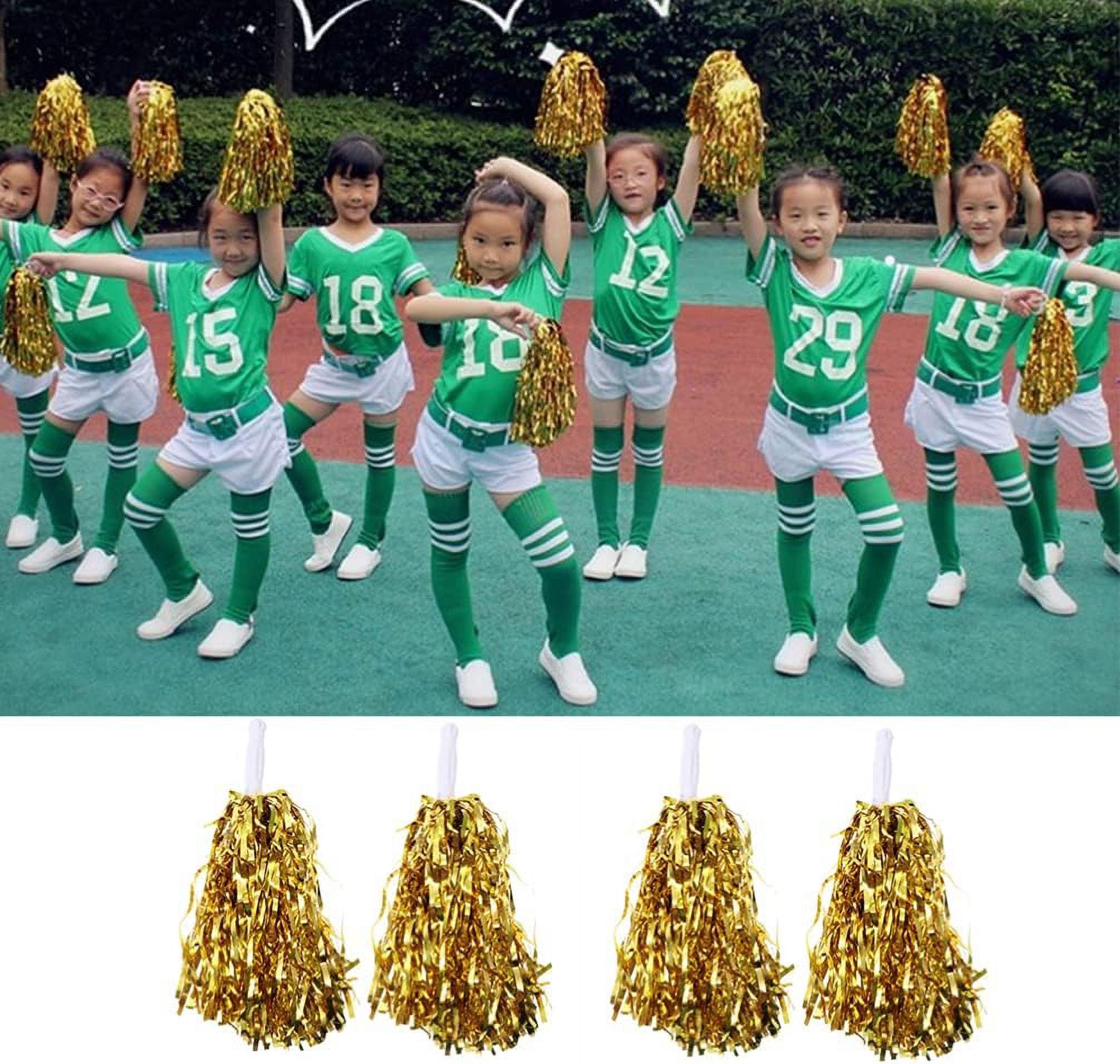 LINLIN 5 Pairs Cheerleading Pom Poms Hand Flowers Cheerleader Pompoms Cheering Hand Flowers for Sports Meeting Cheers Ball Game Dance Fancy Dress Night Party Assorted Color