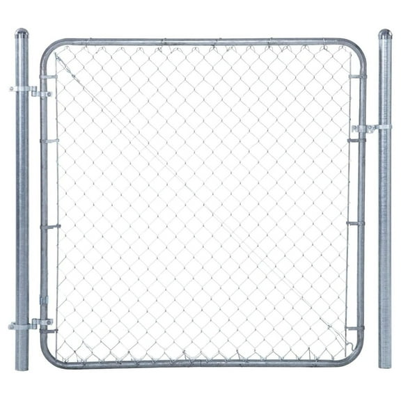 Adjust-A-Gate Chain Fence Gate Kit with Round Corner Frame (24"-72" W x 6' H)