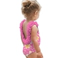 thumbnail image 2 of Twczz Toddler Girls One-Piece Swimsuits- Backless Cute 3D Flowers Full Coverage Kids Bathing Suit Pink Size 12 months, 2 of 8