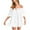 White, variant on ABATAB Flowy Rompers for Women off Shoulder Short Sleeve Wide Leg Loose Fit Jumpsuit Trendy Ruched Summer Beach Vacation Jumpsuit