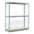 thumbnail image 2 of Global Industrial BD24729W3 72 x 24 x 96 in. 3 Shelf Heavy Duty Wood Deck Boltless Shelving Starter, Gray, 2 of 2