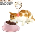 thumbnail image 3 of Cuenco de comida para gatos antideslizante con forma de sombrero antihormigas inclinado de color macarrón con boca oblicua de 15° para una alimentación saludable, 3 of 5