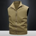 thumbnail image 6 of UVEASISHA Mens Lightweight Work Vest Big and Tall Casual Cargo Vest Outdoor Sleeveless Lapel Zip up Jackets with Pockets Khaki 3XL, 6 of 7