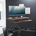 thumbnail image 3 of VIVO Corner 38" Desktop Sit-Stand Monitor Riser, Dark Walnut Top, Black Frame, 3 of 9