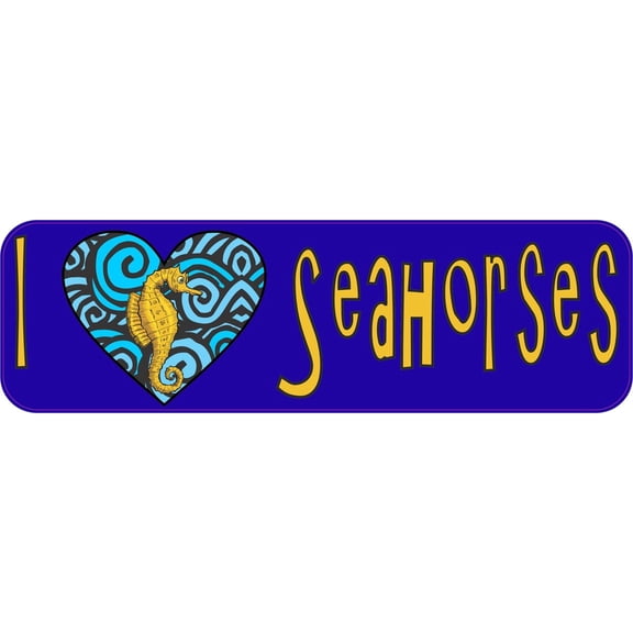 10in x 3in I Heart Seahorses Love Sea Horses Animals Bumper Sticker Vinyl Window Decal