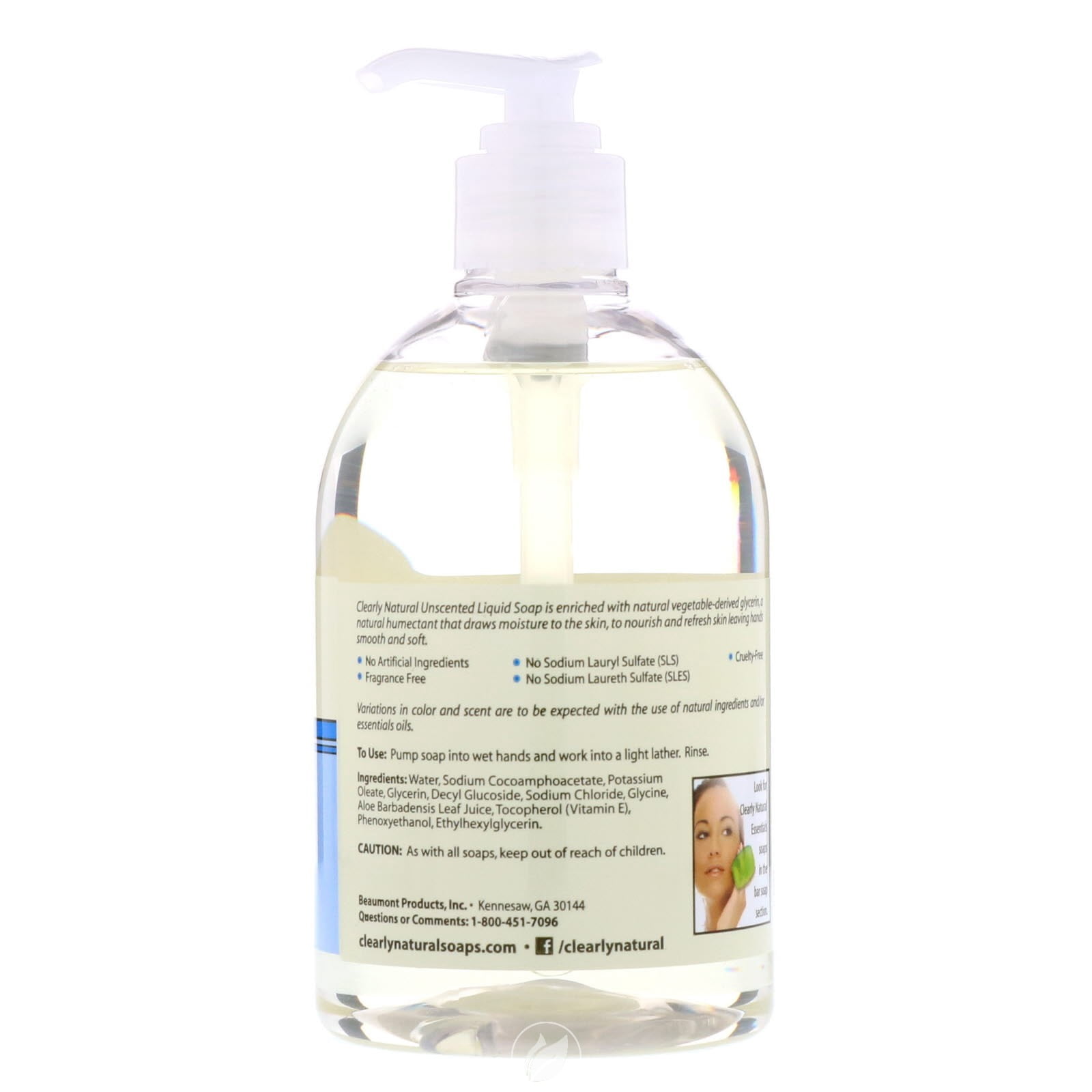 Clearly Natural & Pure Glycerin Pump Hand Soap Fragrance Free, 12oz, 3-Pack