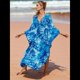thumbnail image 5 of Vestido Caftán con Estampado Animal para Mujer, Talla Grande, para Playa, Verano 2025 Azul Ahumado Talla Única, 5 of 10