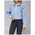 thumbnail image 6 of VoleFox Winter Fleece Jacket Women Long Sleeve Stand Collar Windproof Warm Running Hoodie Sweatsuit, 6 of 15