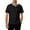 Black, variant on Mens Polo Shirts Asymmetrical Button Placket Checkered Collar Short Sleeve Tops Mens T Shirts S-Xl