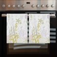 thumbnail image 2 of Coastal Kitchen Towels Set of 3, Water Absorbent Dish Towel, Yellow-green Ocean Coral Starfish Jellyfish Decorative Hand Towels - Quick Drying Cloth for Cooking Baking, 18x28 Inch, 2 of 8