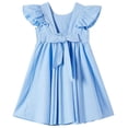 thumbnail image 3 of Eltusu Casual Dresses for Girls, Crew Neck Comfort Cotton Short Sleeve Summer Dress Light Blue Size 1-2T, 3 of 6