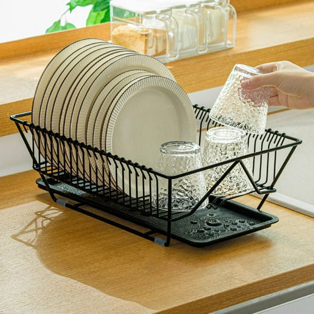 Escurridor de Platos Soledad Negro Rejilla para Secar Platos