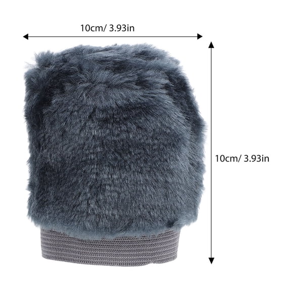 SOPOTUTU Plush Grey Gear Shift Cover Warm Car Accessory Cozy Winter Driving Comfort