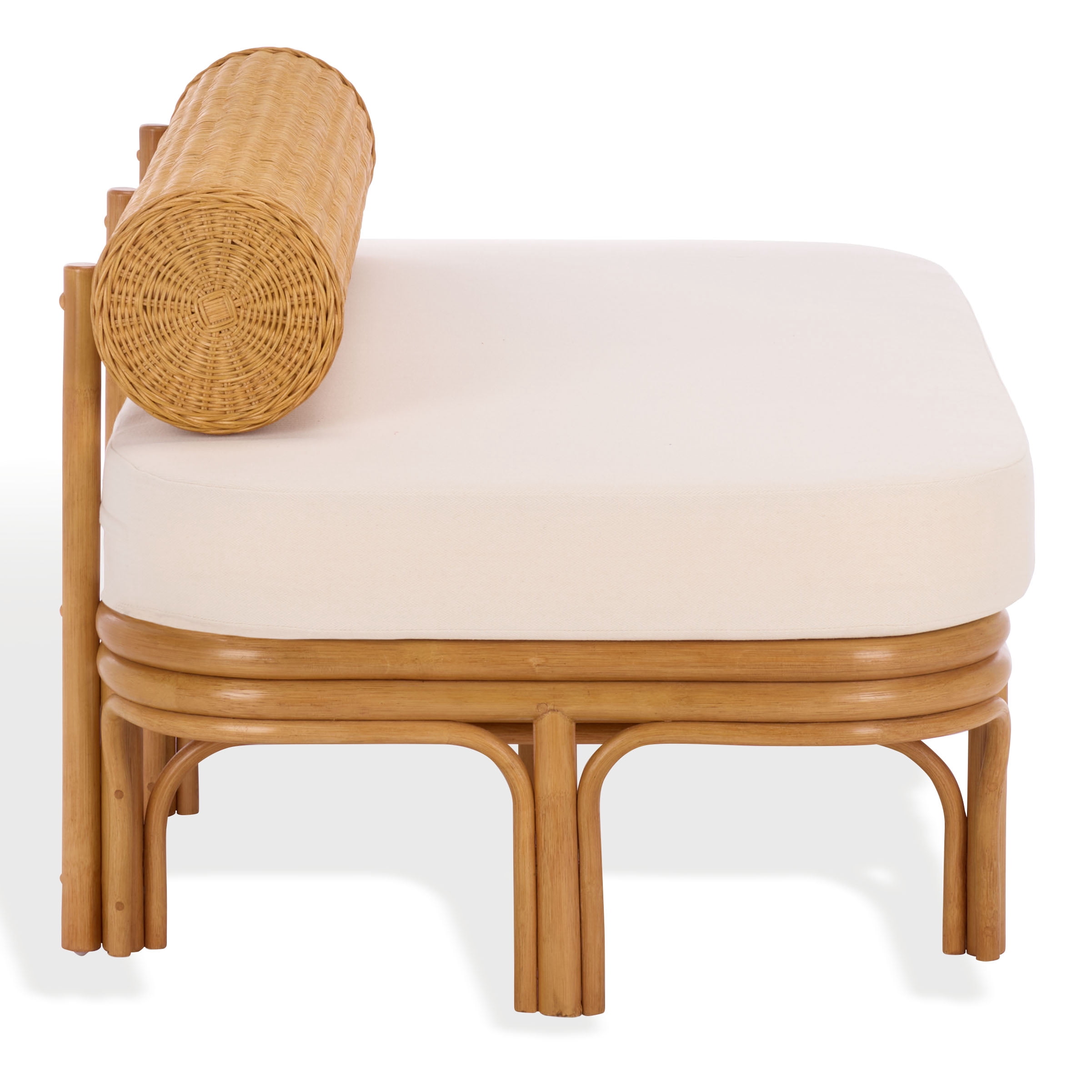 Safavieh Couture Fowley Rattan Upholstered Bench, Natural