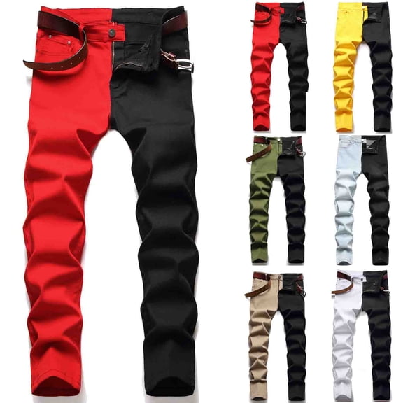 safuny Stretch Trousers for Men Fashion Fall Spring Trousers Elastic Waist Color Block Comfy Lounge Casual Soft Pockets Relaxed Full Length Pants Army Green S