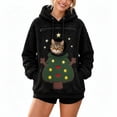 thumbnail image 3 of LWFFDAW Womens Christmas Pet Pouch Hoodie Xmas Tree Print Sherpa Fleece Hoodies Winter Warm Fuzzy Hoodie Long Sleeve Hooded Sweatshirts with Pockets, 3 of 6