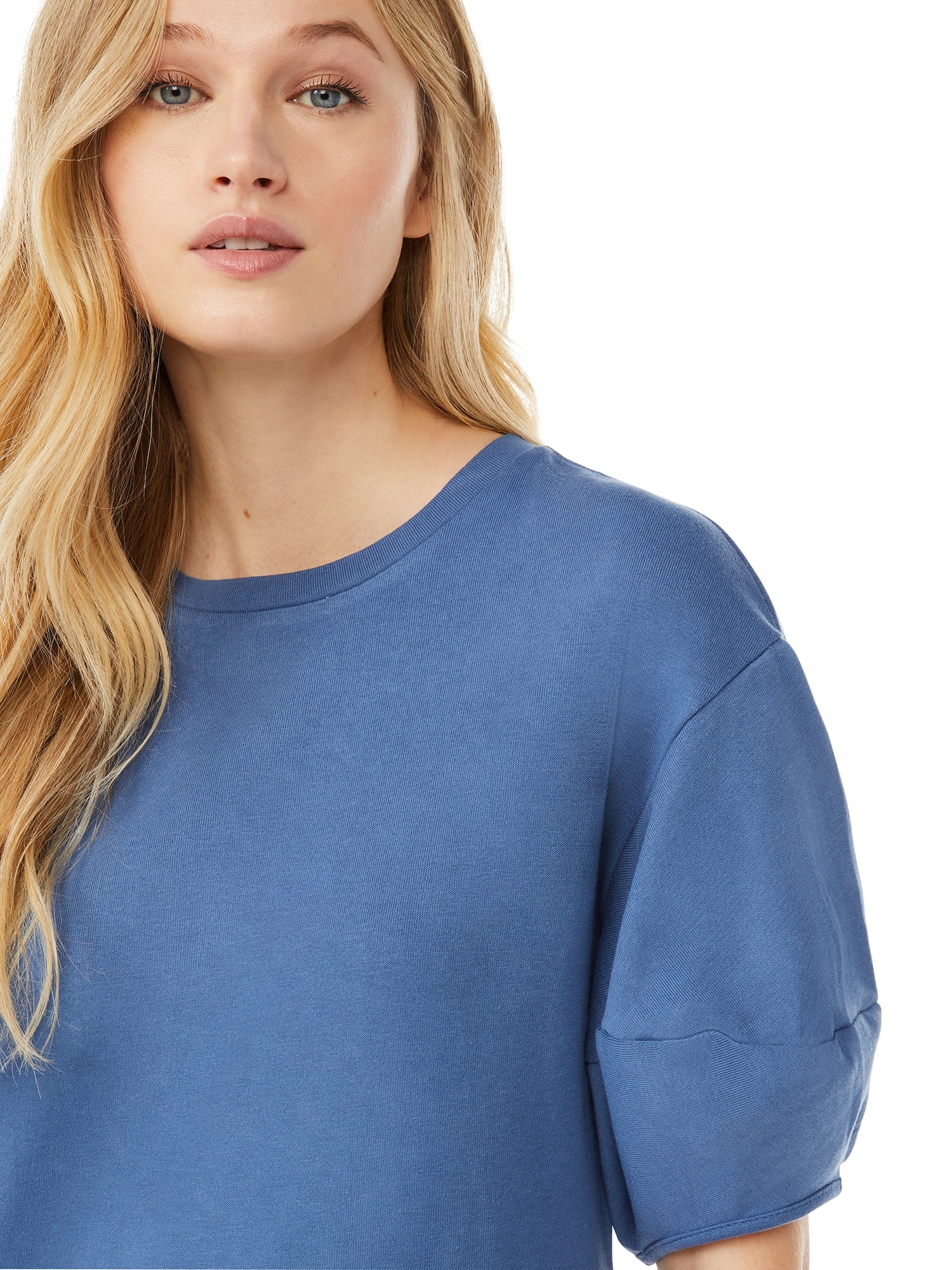Scoop Women's Sweatshirt Dress with Ruffle Hem
