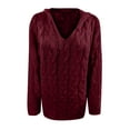 thumbnail image 6 of jjayotai Womens Sweater Clearance Women Fashion Loose Large Size Color Hood Long Sleeves Sweater Tops, 6 of 8