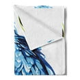 thumbnail image 2 of Animal Soft Flannel Fleece Throw Blanket, Painting Style Parrot Profile Exotic Creature Tropical Nature Theme, Cozy Plush for Indoor and Outdoor Use, 50" x 70", Pale Blue Navy Blue, by Ambesonne, 2 of 5