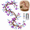 Blue Purple Butterflies, variant on Cherry Blossom Willow Vine LED Tree Branch Wall Light, 8-Mode Remote Control, Decorative Flower Branch Ambient Bedroom Wedding Decor