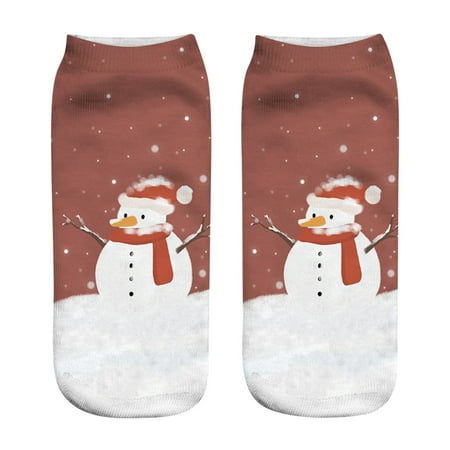 

5 pair Women Fashion Three-dimensional Printed Socks Christmas Socks Color Random
