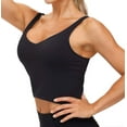 thumbnail image 4 of SMZ Womens' Sports Bra Longline Wirefree Padded with Medium Support Workout Tank Top, 4 of 7