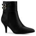 thumbnail image 1 of Unique Bargains Women's Pointy Toe Buckle Stiletto Heels Ankle Boots, 1 of 8