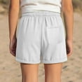 thumbnail image 6 of XEGLSBU 2 Pack Girl's Casual Shorts with Pockets Solid Color Bottom Soft Comfortable Elastic Waist Summer Playwear Size 6-7 Years, 6 of 7