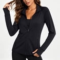 thumbnail image 4 of WAGUTH Women's Sun Protection Athletic Jacket Long Sleeve Full-Zip Workout Running Tops with Thumb Holes & Pockets,Black,L, 4 of 5