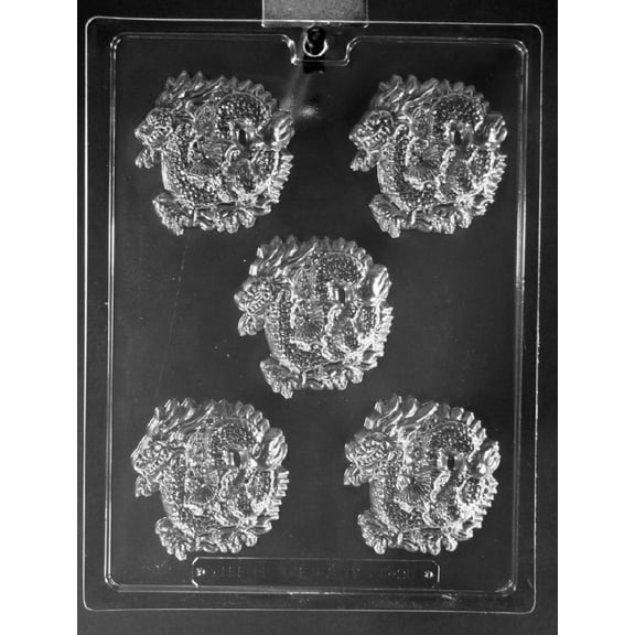 Grandmama's Goodies I028 Small Dragon Pieces Chocolate Candy Soap Mold with Exclusive Molding Instructions