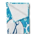 thumbnail image 2 of Nautical Soft Flannel Fleece Blanket, Sea Theme Doodle Nostalgia Sailboat Seaman Adventurous Travels Lifestyle, Cozy Plush for Indoor and Outdoor Use, 50" x 60", Blue Turquoise White, by Ambesonne, 2 of 5