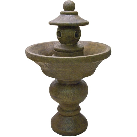 Solid Rock Stoneworks Pagoda Founatin - 45" Tall - Concrete- Espresso