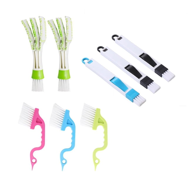 Inteprter 8 Uds. Cepillo de limpieza de ventanas cepillo de nailon multiusos fácil de almacenar práctico Kit de limpieza para el hogar cocina baño Suministros de limpieza para el hogar Inteprter HA017034-00
