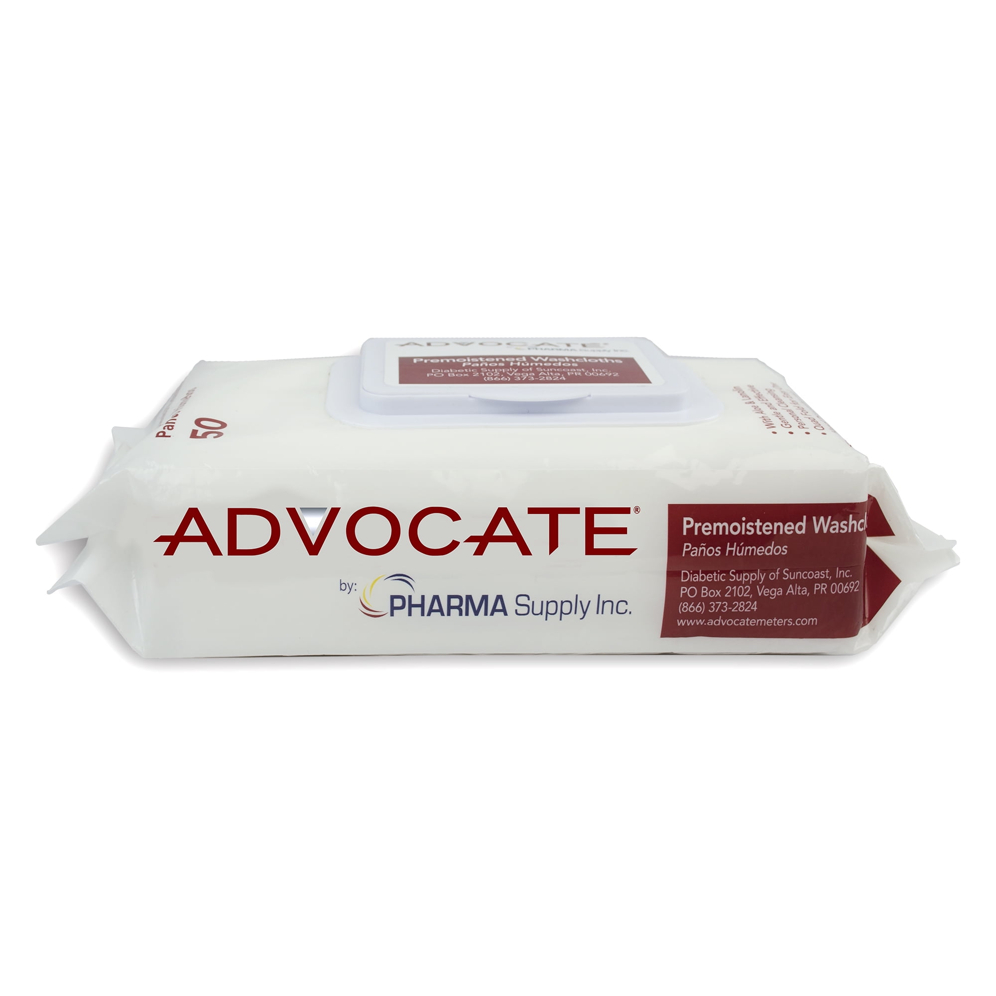 Advocate Pre-Moistened Washcloths, 50 Ct