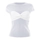 thumbnail image 3 of Camiseta Camisa de mujer Top Cuello redondo Ver a través Casual Slim Fit Estilo sexy Traje de vacaciones Kuymtek M Blanco para Mujer, 3 of 9