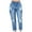 A-Dark Blue, variant on Women's Boyfriend Tapered Leg Jean High Waisted Slim Fit Distressed Ripped Denim Cargo Pants Modern Fashion Trendy