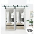 thumbnail image 3 of Sliding Closet Barn Bypass Doors 72 x 84 inches | Lucia 2666 White Silk Clear Glass | Sturdy 6.6ft Rails Hardware Set | Wood Solid Bedroom Wardrobe Doors, 3 of 6