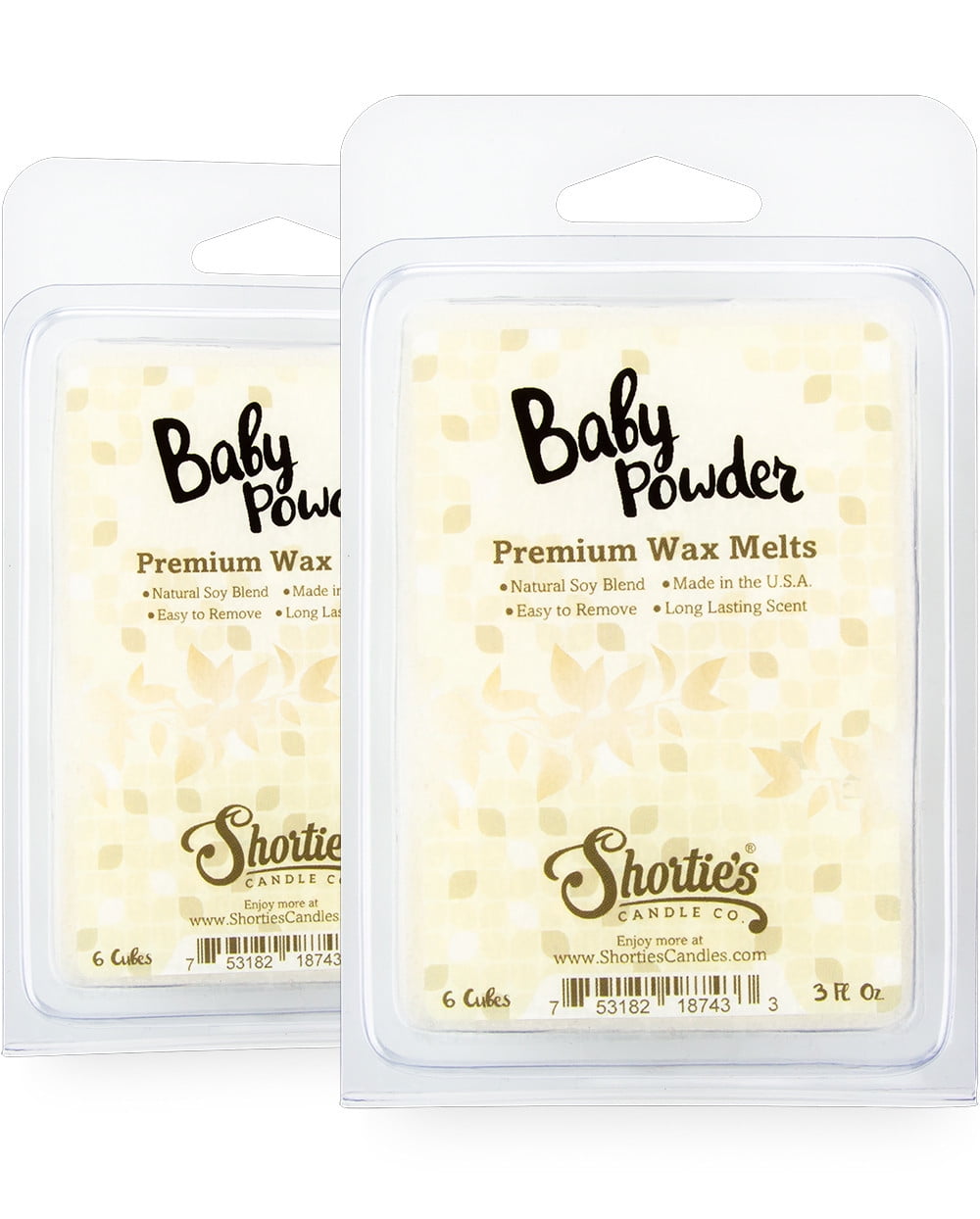 Baby Powder Wax Melts Multi Pack 2 Highly Scented Bars Made With