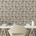 thumbnail image 2 of Ambesonne Floral Peel & Stick Wallpaper for Home, Classic Flowery Abstract, 13"x72", Pale Grey Sand Brown, 2 of 5
