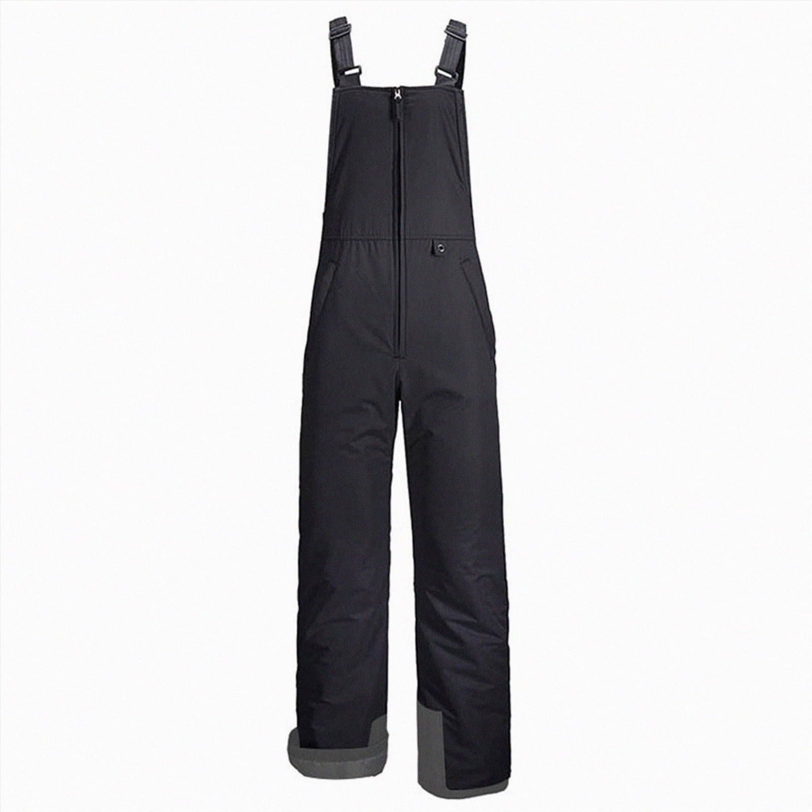HCNTES Kids Adjustable Strap Snow Bibs Toddler Waterproof Overalls Warm Winter Ski Pants for Outdoor Play(A01-Black,13-14 Years)