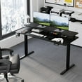 thumbnail image 5 of Homall 55" Wide Electric Height Adjustable Standing Desk with Monitor Stand Lifting Range 28~46" Stand Up Office Desk for Home Office,Black, 5 of 7